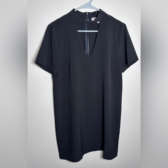 Philosophy black short sleeve business casual with neck strap mini dress size 10 - Picture 1 of 5